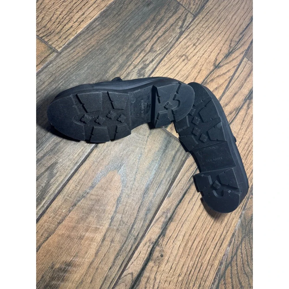 Steve‎ Madden Kids Black Star Studded Platform Loosy Loafers Rhinestone Shoes